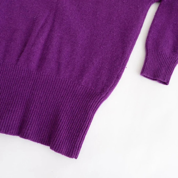 Crown Jewels Purple 50% Lambswool  40% Rabbit Hair Turtleneck Sweater Small - Picture 6 of 11